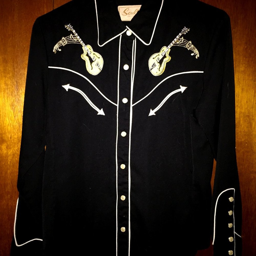 Scully Women's Guitars & Cars Western Snap closure Western Shirt - Size Small
